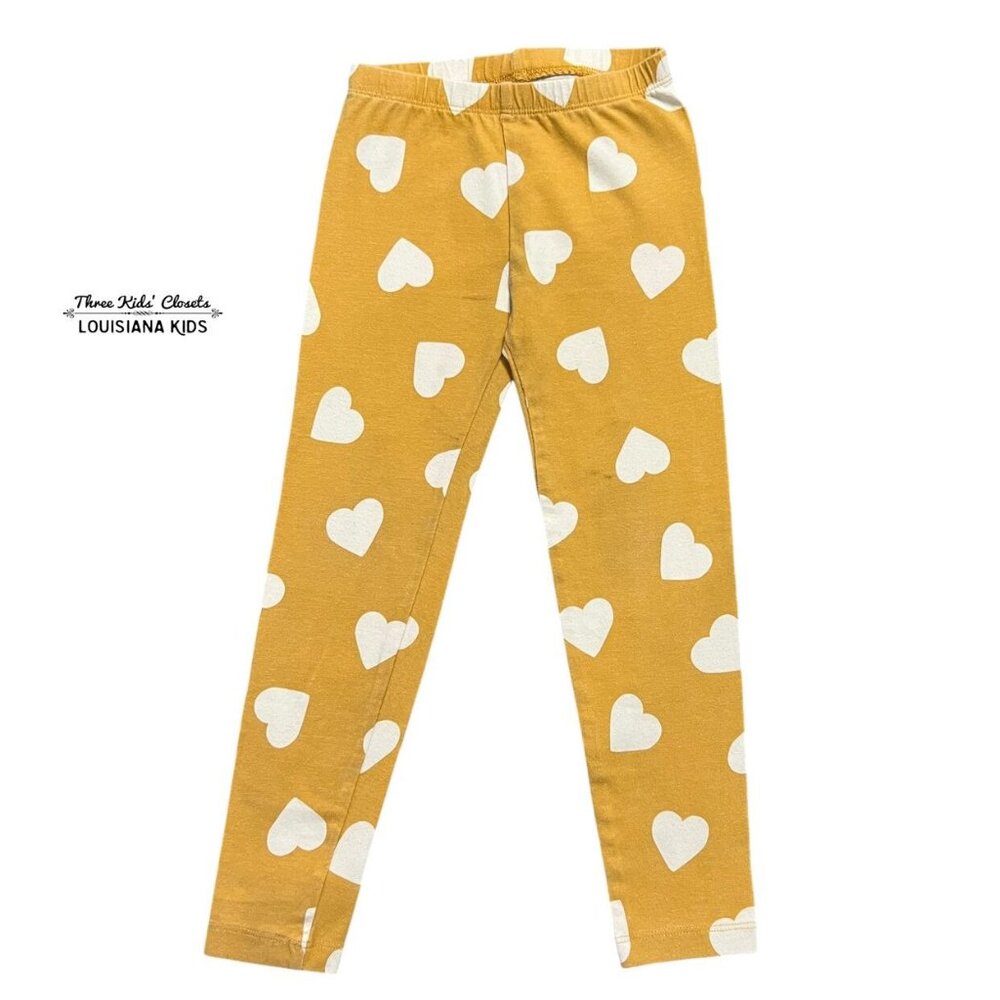 Old Navy 4T Mustard Heart Leggings